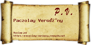 Paczolay Versény névjegykártya